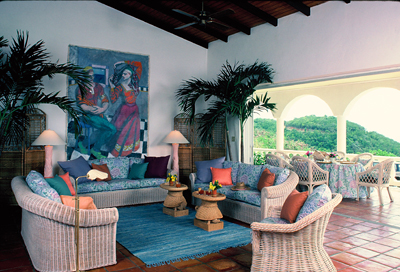 blue living room